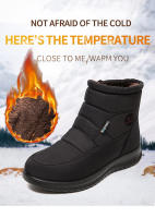 Zapatos cortos de nieve para mujer, zapatos de algodón con tacón plano, informales, talla grande - details 0