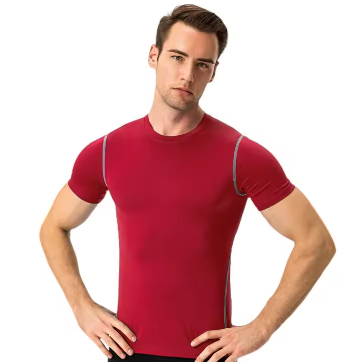 Camiseta de compresión de manga corta para hombre, de capa base camiseta interior, camiseta atlética - 1