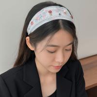Diadema de encaje bordado de estilo coreano, borde ancho, lazo Floral, cuerda para el cabello, decoración de banda para el cabello con diamantes de imitación y flores de hadas - details 17