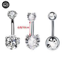 Juego de piercing de cristal para el ombligo, conjunto de Anillo para el ombligo, 14g, g23, de titanio, 6-10mm, 1 unidad - details 3