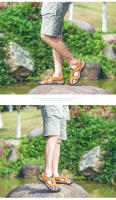 Baotou moda hueca moda al aire libre playa zapatos de conducción agua vadear sandalias de hombre - details 7