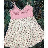 Falda de liga de flor rosa popular, camisón casero de mujer delgada de verano con encaje sexy en V profundo puro deseo - details 9