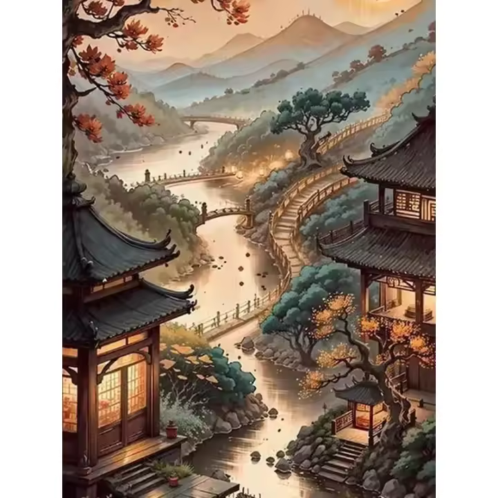 Pintura al óleo DIY Ruopoty Kit de Pintura por Números  Acrílico para Decoración de Hogar Arte de Pared Moderno Landsape 40x50cm Material de Lienzo - 1
