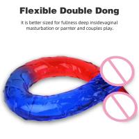Doble Terminado Realista Dildo Endoso Flexible de Gradiente para Bióloga Anal Butt Plug - details 0