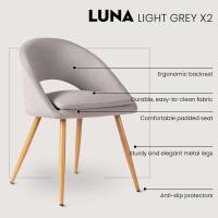 Pack de 2 Sillas de Comedor Tapizadas, Acolchadas y Ergonómicas, Estilo Moderno para Salón, Dormitorio o Cocina - details 3