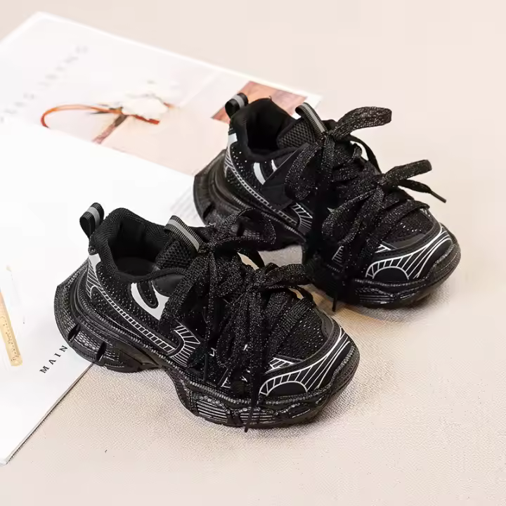 Zapatos antideslizantes para niños y niñas, calzado deportivo de estilo coreano, suaves y cómodos, informales, con París, novedad de otoño, 2024 - 1