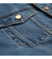 Chaqueta vaquera azul sólida de talla grande, estilo casual, vintage, de calidad, para hombre, primavera/otoño 2025 - details 13