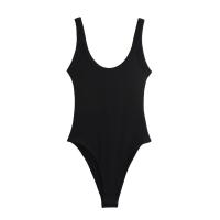 Vestido de una pieza casual ajustado de color sólido con cuello halter para mujer, verano 2025 - details 6