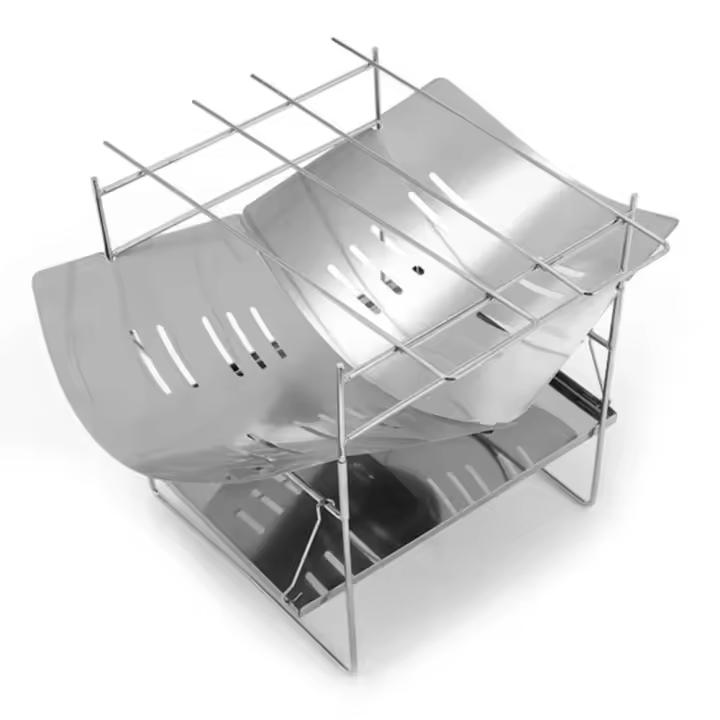 Parrilla de barbacoa portátil para acampar, quemador de madera plegable, estufa de hoguera de acero inoxidable para patio trasero al aire libre - 1