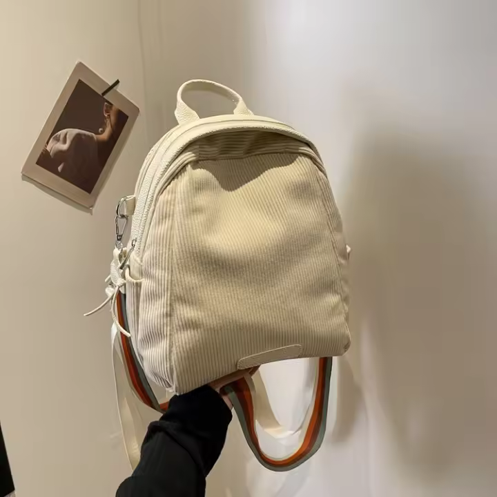 Estudiantes de secundaria, bolso de mensajero, informal, para damas, gran capacidad, mochila, pana, mochila, concha, simplicidad urbana - 1