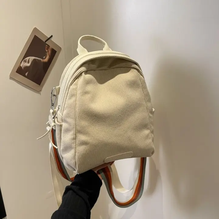 Estudiantes de secundaria, bolso de mensajero, informal, para damas, gran capacidad, mochila, pana, mochila, concha, simplicidad urbana - 1