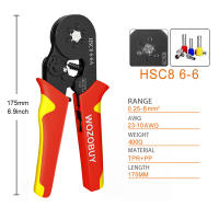 Alicates de Crimpado de Tubo Terminal HSC8 para Electricista con Punta de Alambre de 23-7AWG 6-6 0.25-6mm² Herramientas de Home DIY Material de Acero y Plástico - details 7