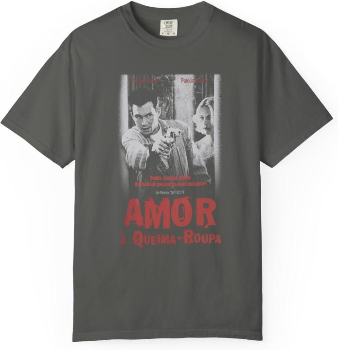 Camiseta Vintage True Romance – Diseño de póster portugués |   Camiseta de Christian Slater y Patricia Arquette |   Regalo de Película de Culto de Tarantino