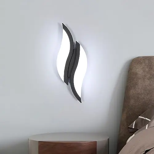 Aplique LED acrílico Goeco negro 12W 30*10.5*4.5cm luz blanca 220V - 1