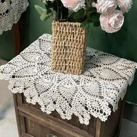 Posavasos ENCE vintage y chic hecho a mano de crochet de algodón natural RD de 60 cm, mantel para una sola persona, funda de sofá - details 5