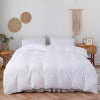 Cubierta de Edredón de Verano en Blanco con Pliegues de Pinzón Lujo Tamaño Queen King Set de Ropa de Cama 220x240cm - details 10