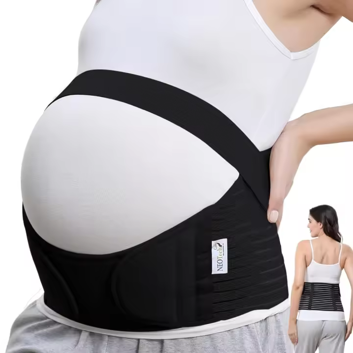 Cinturón de maternidad - Apoyo durante el embarazo - banda para abdomen/cintura/espalda, faja de premamá para el vientre - Marca (Beige, L) - 1