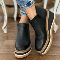 2025 Botas de tacón alto con suela gruesa para mujer, zapatos de moda de gran tamaño, otoño e invierno, - details 2