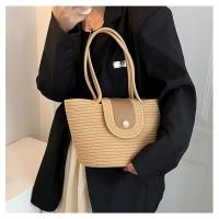 Bolso de mujer de gran capacidad, bolso de mano portátil con bandolera, bolso tejido de paja - details 4