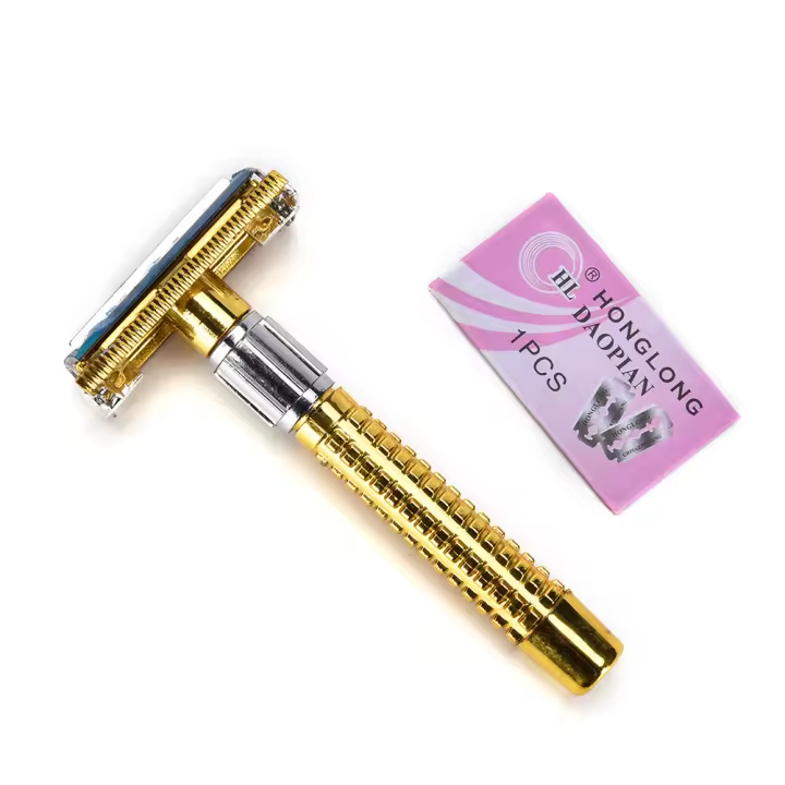 Sier-afeitadora de barba Manual para hombres, herramienta afilada de doble filo, cuchilla de pelo con caja, Color - 1