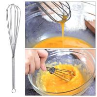 Varilla de agitación giratoria, fácil de limpiar batidor de huevos de acero inoxidable, agitador compacto multifuncional para Cocina - details 0