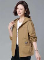 Chaqueta con Capucha de Viento de Media Longitud Coreana Abrigo Casual para Mujeres Primavera Otoño 2025 - details 3