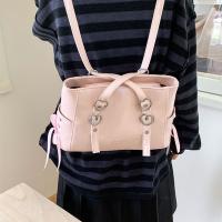 Bolsos de hombro con cinta de gama alta para ocio, mochila versátil de cuero PU con pajarita, bolsos de mano dulces de gran capacidad para mujeres y estudiantes - details 9