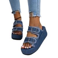 Zapatillas de tacón de cuña de verano para mujer - details 3