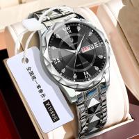 Reloj de hombre a prueba de agua luminoso doble reloj de calendario reloj de cuarzo diamante punta cristal - details 2