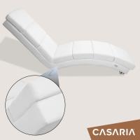 Chaise Longue Tumbona XXL London 186x89x55cm Sillón Ergonómico de Salón Oficina 180Kg Cuero Sintético Blanco - details 6