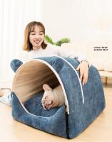 Casa de Perro lavable y cálida Para invierno, cama cerrada Para cachorros, perrera, tienda de campaña plegable portátil Para mascotas - details 1