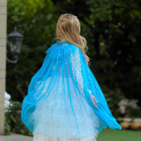 Girl Costume Children Elegant Dress Cape Kids Christmas Halloween Party Supply Girl Tulle Cloak Elsa Rapunzel Cosplay Accessory - details 15