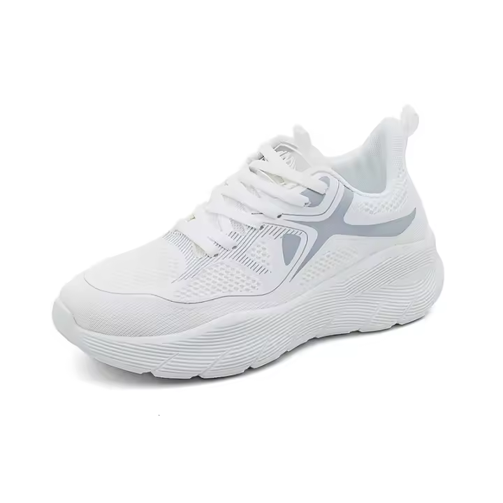 2025 primavera nuevo flyknit zapatos deportivos mujeres pareja modelos cien grueso fondo casual transpirable correr zapatos pequeño blanco zapatos - 1
