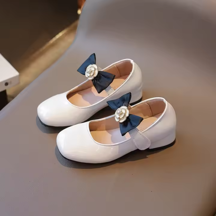 2025 primavera nueva moda coreana zapatos de boda únicos de princesa antideslizantes suaves de cuero para niñas - 1