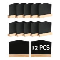 Paquete de 12 Mini carteles de pizarra, tableros de tiza para notas de cocina con soportes, tablero de mesa pequeño para mensajes de pizarra de 10x7,2 cm - details 0