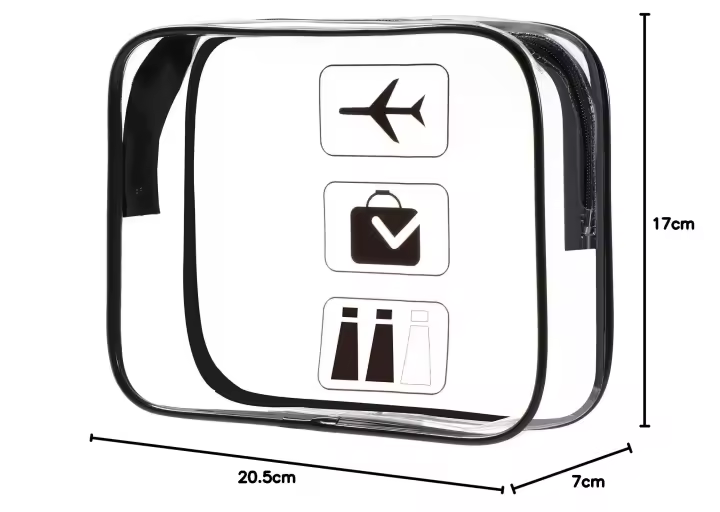 Bolsa de Avión Transparente de PVC Impermeable 2 Piezas para Hombres y Mujeres - 1
