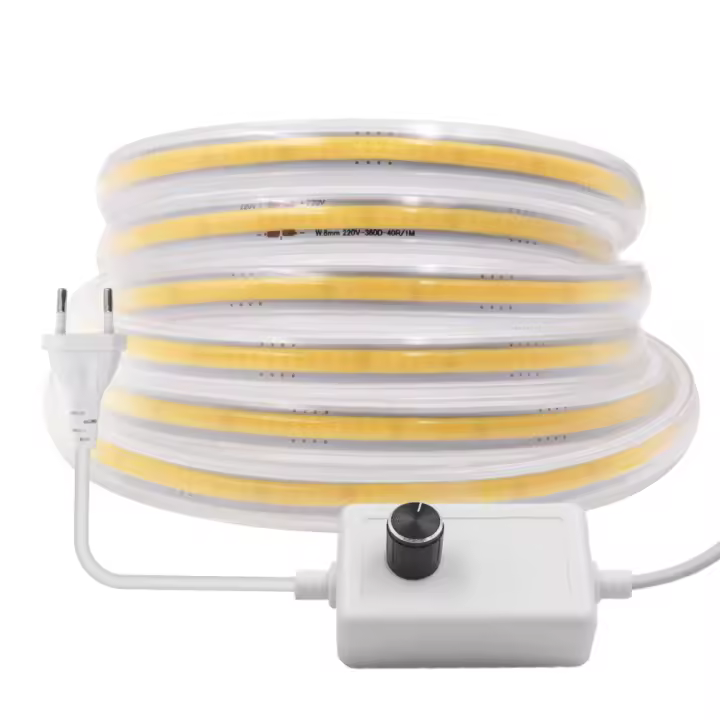 Tira de luces LED COB regulable para decoración exterior, cinta Flexible de luz FOB, resistente al agua, 220V, 360Leds/M RA 90, alto brillo, 3000K, 4000K, 6000K - 1