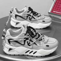 39-45 zapatos de papá de alta calidad para hombre, zapatillas deportivas informales para correr con plantilla de tela de red, Pu ligera para caminar - details 2