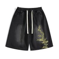 Pantalones Cortos de Bambú Bordados para Hombres en Verano Estilo Chino Ligero con Diseño Fino para Parejas Cinco Cuaros Informales Lavados de Calle de Alta Calidad - details 2