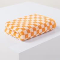 Toalla facial de algodón puro absorbente, gruesa, suave y cómoda, tablero de ajedrez, 34x75cm - details 8