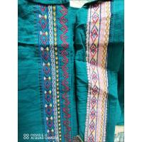 Pantalones de lino y algodón de cintura alta para mujer, pantalón de pierna ancha, largo, elástico, informal, liso, bordado, moda coreana, 2024 - details 15