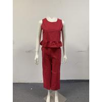 Conjunto casual de verano para mujer, top sin mangas plisado y pantalones cortos de pierna ancha - details 8