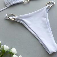 Nuevo Bikini Sexy de Color sólido con cordones dividido traje de baño de dos piezas para mujer - details 7