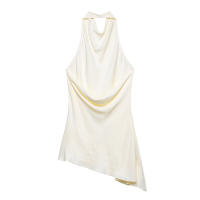 OUWU- 2025, Conjuntos De Pantalones Con Cuello Halter Para Mujer, Tops Asimétricos Con Espalda Descubierta A La Moda, Pantalones De Pierna Ancha Con Cordón, Trajes Informales - details 4