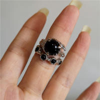 Anillos Góticos Vintage de Rosa Para Parejas Acero Inoxidable Apertura Irregular Joyería Y2k - details 11