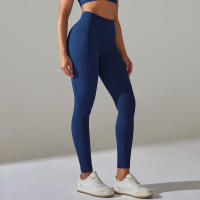 Pantalones deportivos de cintura alta sin costuras para yoga para mujer para hacer ejercicio y correr - details 10