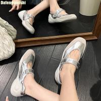 Zapatos de Ballet Informales a la Moda de Piel de Vaca Zapatos Planos de 3Cm/6Cm que Mejoran la Altura para Mujer Novedad de Verano 2025 Zapatos Mary Jane Blancos/Plateados - details 15