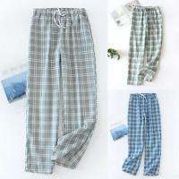 Pantalones de Pijama Informales para Hombre Ropa de Dormir de Algodón Suave con Cordón - details 0