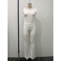 Chaleco sin mangas europeo americano 2025, pantalones casuales, pantalones de playa de punto con relieve para mujer, para primavera y verano - details 6