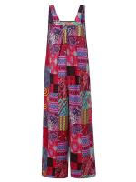 Nuevos y cautivadores monos de verano para mujer, mono informal sin mangas con cuello cuadrado de estilo étnico Multicolor con bolsillos para - details 5